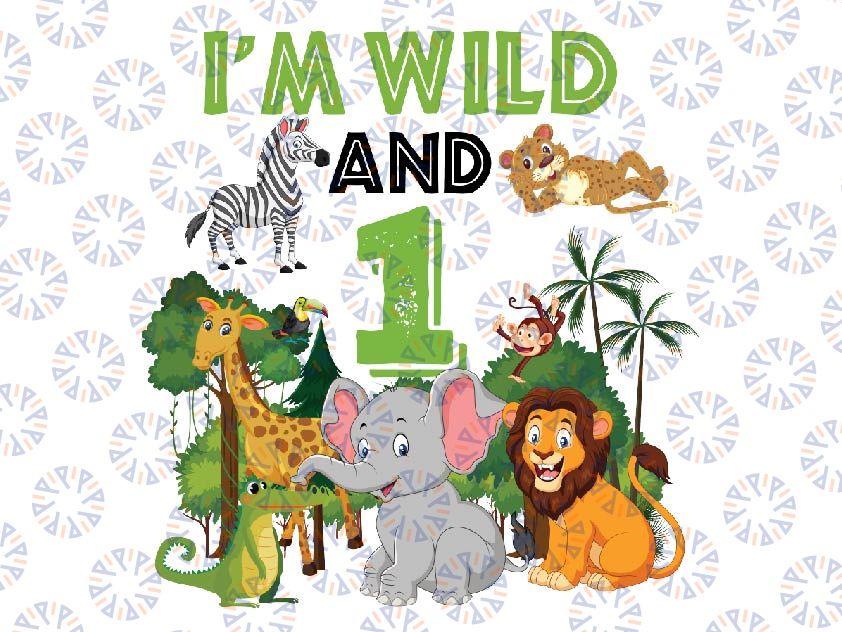 Personalized Kids Age I'm Wild and  Zoo Theme Birthday Png, Safari Jungle Png, Custom Zoo Animal Baby Png,  Digital Download