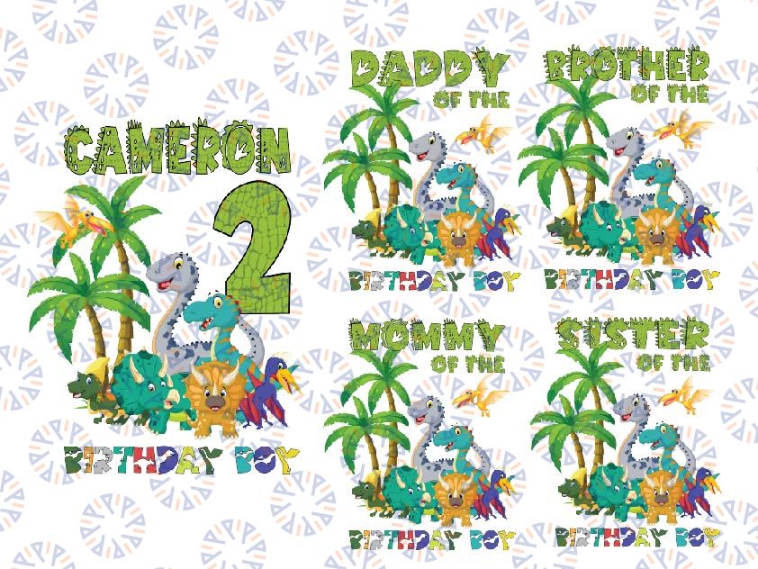 Personalised Dinosaur Birthday Png , Custom Dinosaur Birthday Png , Dinosaur Theme Party, Dinosaur Family Matching Png, Digital Download