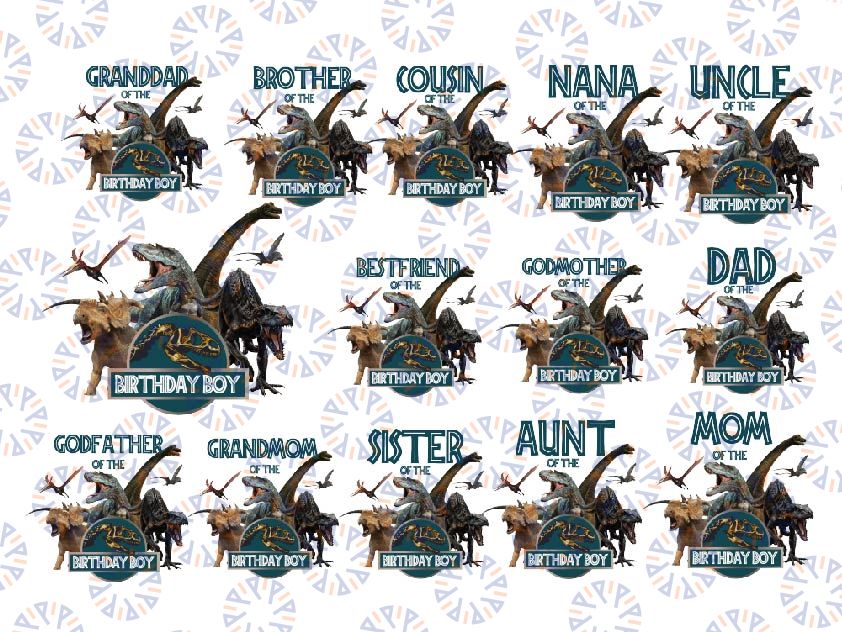 Personalized Dinosaur Birthday Boy Png, Dinosaur Family Birthday Matching Png, T-Rex Png Custom Birthday, Birthday Boy Png