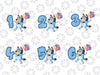 Bluey Birthday Number SVG - PNG, Bluey Layered Svg, Bluey Birthday Svg, Bluey Number Birthday Svg, Digital Download