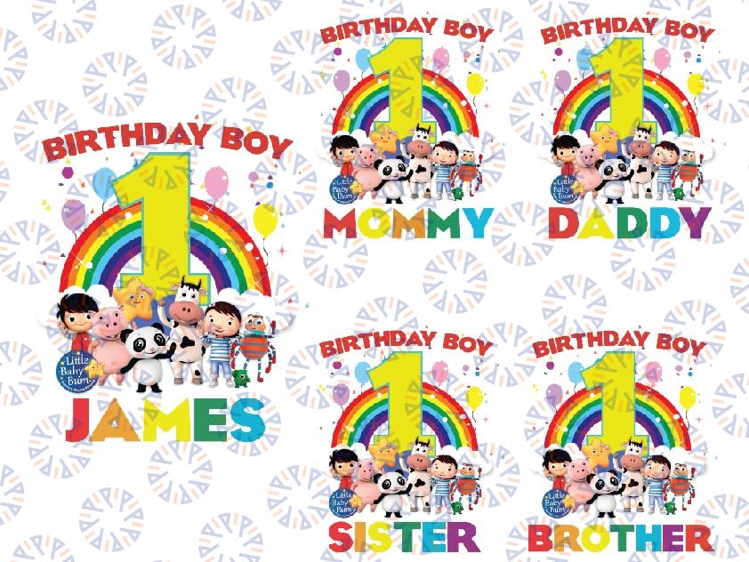 Personalized Name And Age Baby Bum Png, My Little Baby Bum Birthday Png, Custom Matching Family Birthday Png, Personalized Birthday Digital Download