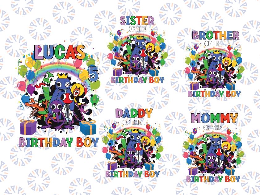 Custom Name Rainbow Friends Birthday Png Bundles, Rainbow Family Character, Rainbow Birthday, Rainbow Friends Png, Gamer Rainbow Friends Design