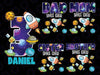 Family Matching Outer Space Birthday Crew Png, Personalized Planets Birthday Party Png, Custom Name And Age Planets Png