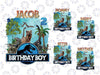 Personalized Name And Age Dinosaur Birthday Boy Png, Matching Birthday Png, Family Birthday T-rex, Custom Dinosaur Png, Digital Download