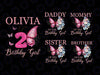 Personalized Butterfly Birthday Girl Png, Butterflies Family Birthday Png, Floral 1st Birthday Girl Family Png, Digital Download