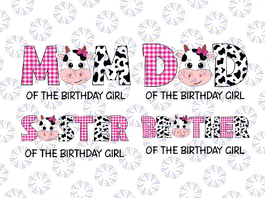 Farm Birthday Png Family Farm Birthday Girl Png, Matching Farm Birthday Png, Pink Gingham Birthday Png, Digital Download