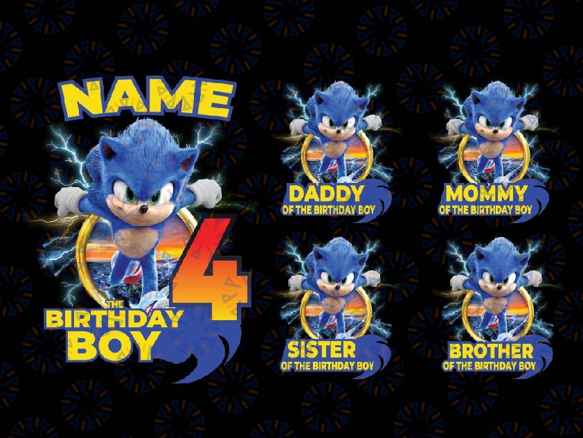 Personalized Sonic Birthday Png, Custom Sonic Hedgehog Birthday Png, Birthday Boy Girl Png, Custom Family Birthday, Digital Download