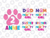 Personalized Name And Family Matching Paw Birthday Svg, Funny Dog Paw Animal Personalized Birthday Svg, Digital Download