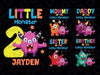 Personalized Name Family Matching Monster Birthday Crew Png, Personalized Little Monster Birthday Png, Digital Download