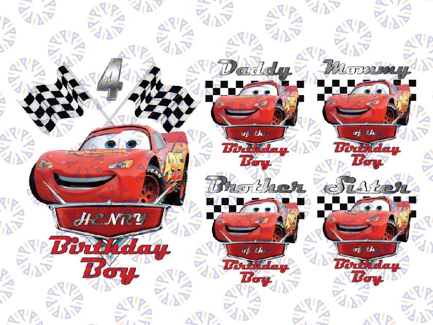 Personalized Cars Birthday Boy Png, Cars Family Matching Birthday Png, Birthday Boy Cars Png, Custom Birthday Png, Custom Name Png