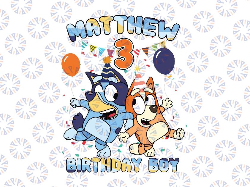 Personalized Bluey Birthday Boy Png, Bluey Bingo Png, Bluey Birthday Png, Bluey Birthday Party Bingo, Bluey Bandit, Digital Download