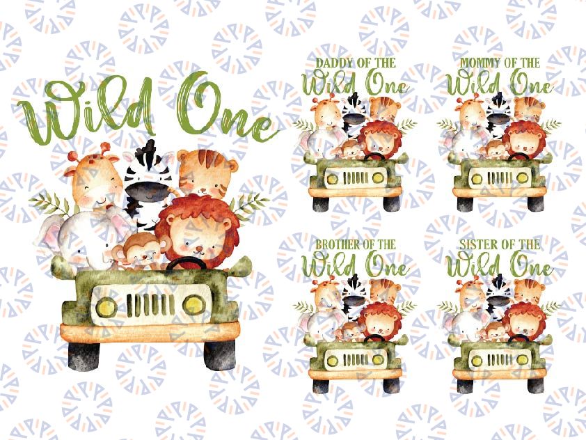 Family Wild One Birthday Png, Zoo Animals Birthday Png, Wild One Birthday Png, Matching Family Birthday, Digital Download