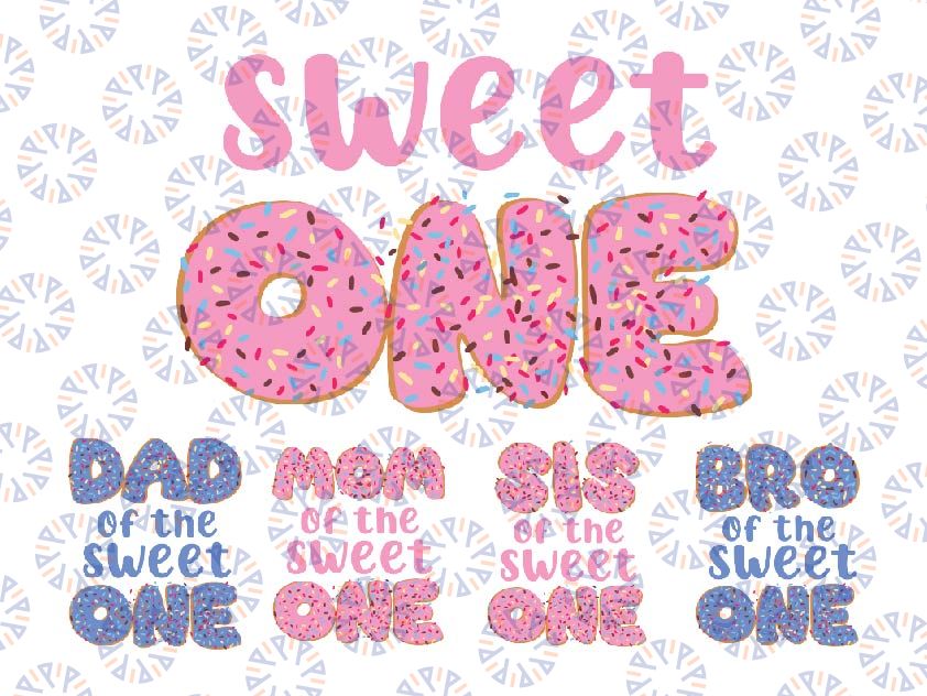 Family Donut Sweet One Birthday Png, Birthday Crew Png, Family Birthday Png, Donut Birthday Shirts, Birthday Crew Png, Digital Download