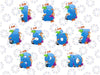 Sea Aquarium Birthday Numbers Png, Animals Aquarium Ocean Life Png, One To ten Numbers Ocean Png, Digital Download