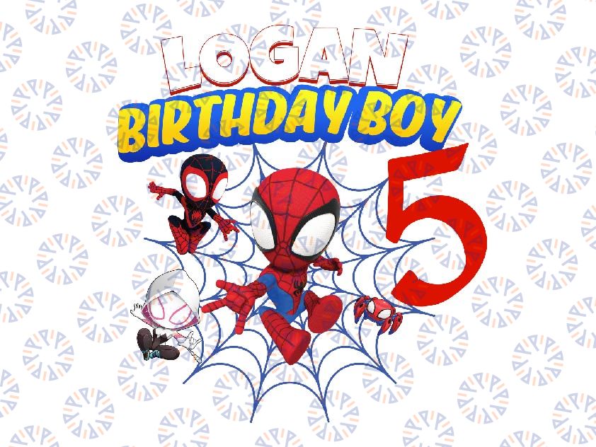 Personalized Spider Man Inspired Birthday Png, Spid Spider Theme Design Png, Spider Birthday family, Digital Download