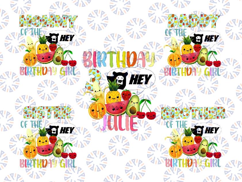 Personalized Fruit Birthday Png, Hey Bear Sensory Birthday Png, Dancing Fruit Hey Bear Family Shirt Design, Digital Download