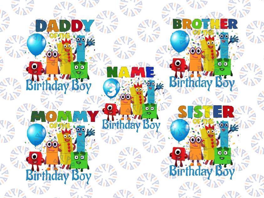 Personalized Numberblocks Friends Png, Custom Master Builder Birthday Png, Birthday Boy Brick Png, Blocks Number Inspired Birthday