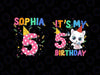 Personalized Name My 5th Birthday Cat Png, Personalized Birthday Fifth Youth Name Birthday Png, Digital Download