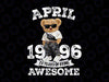 Personalized Age And Month Bear Png, 28 Years Of being Awesome Png, Custom Year Png, Digital Download