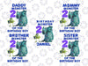 Personalized Name Monsters birthday Png, Monster University Birthday Png, Mike and sully Birthday, Matching Family Shirts Design, Baby Digital Download