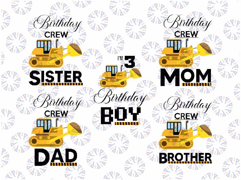 Personalized Name Family Construction Birthday Png, Construction Birthday Png, Personalized Construction Png, Digital Download