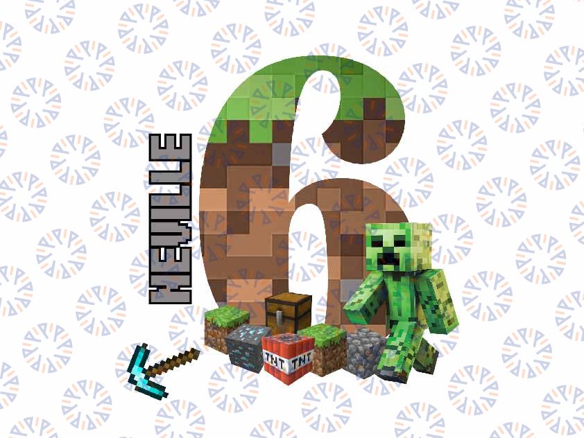 Personalized Name Minecraft Birthday Png, Custom Game Birthday Png, Birthday Minecraft Png, Digital Download