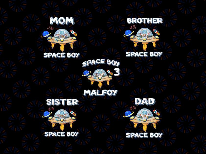 Personalized Name Space Themed Birthday Boy Png, Custom Space Astronaut Boy Png, Family Matching Birthday Png, Digital Download