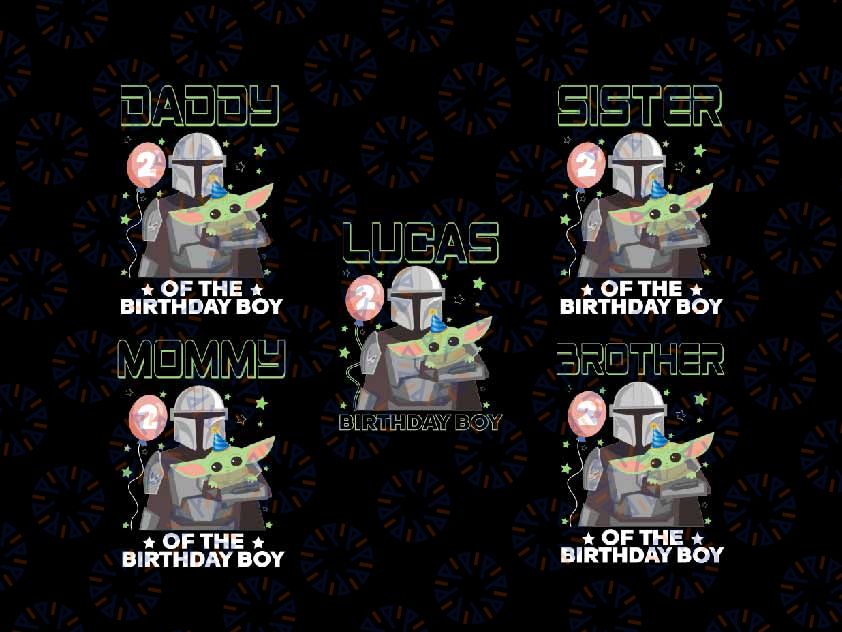 Personalized Birthday Boy Space Wars Png, Baby Yoda Birthday Png, Family Birthday Matching Png, Digital Download