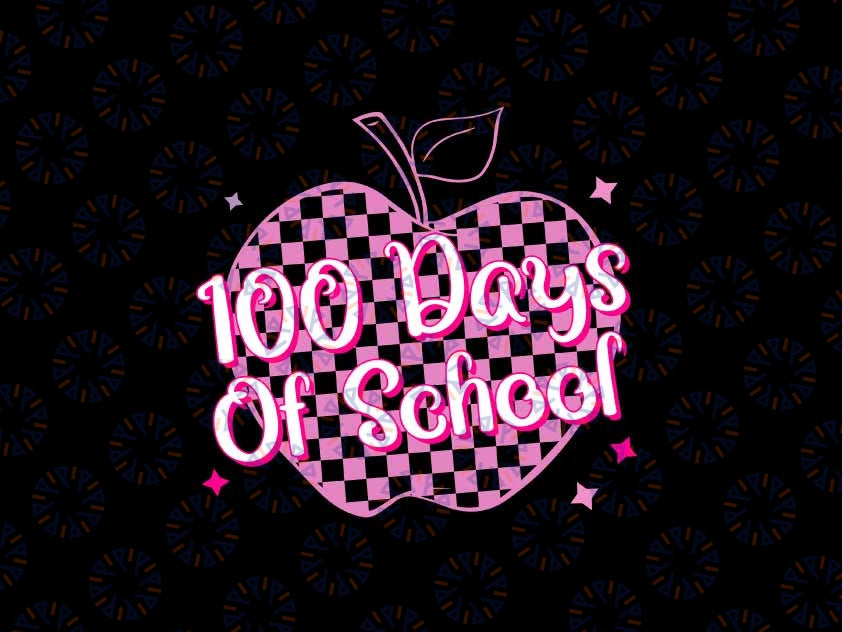 Cute 100th Day Pink Teacher 100 Days Of School Svg file, 100 days of school svg Happy 100th Day Of School Digital Download