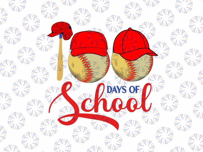 100 Days of School Baseball Png, Baseball Lover Teacher Student Png, Day Of School Png, Digital Download