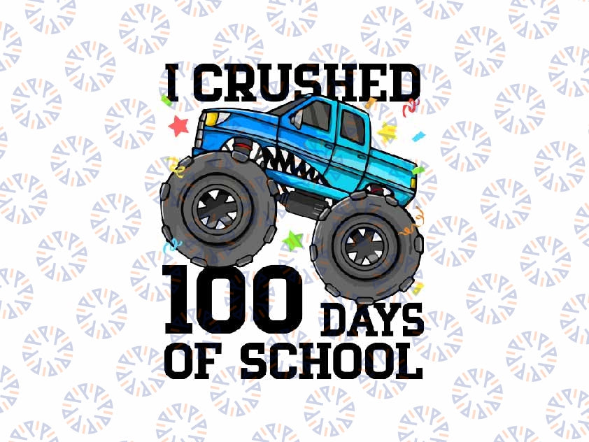 100 Days of School Monster Truck 100th Day of School Png, Monster Truck Lover Png  Digital Download