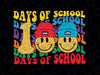 Hapyy 100th Day of School Svg, Teachers 100 Days Retro Smiley Face Svg, Digital Download