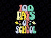 Groovy 100th Day of School Teacher Svg, 100 Days of School Retro Svg, Digital Download