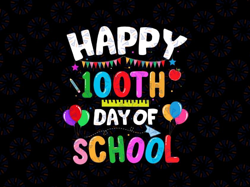 Happy 100th Day of School Svg, Teacher Student Kids Balloon Svg Png, Digital Download