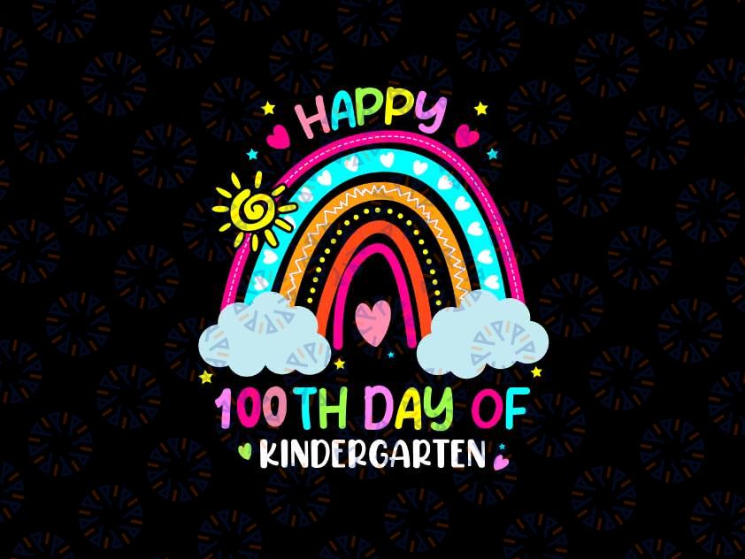 100th Day Of Kindergarten School Svg, Rainbow 100 Days Smarter Svg Png, Digital Download