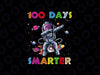 PNG ONLY 100 Days Smarter 100th Day Of School Png, Dinosaur T-Rex Space Png, Digital Download