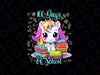 PNG ONLY 100 Days Of School Unicorn Girls Png, 100th Day Of School Book Lover Png, Digital Download