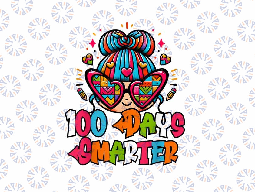 PNG ONLY 100th Day Of School Png, 100th Days Smarter Teacher And student Png, Digital Download