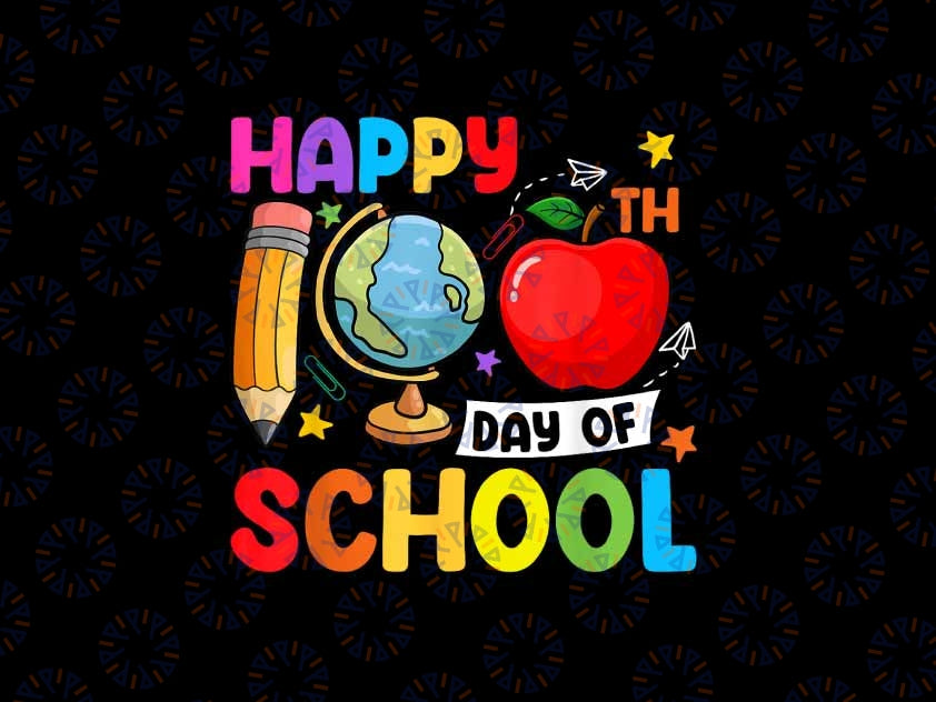 PNG ONLY Happy 100th Day Of School 100 Days Of School Teacher Student Png, 100 Days School Png, Digital Download