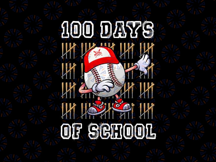 PNG ONLY 100 Days of School Apparel Png, 100th Day Baseball Teacher Png, Digital Download