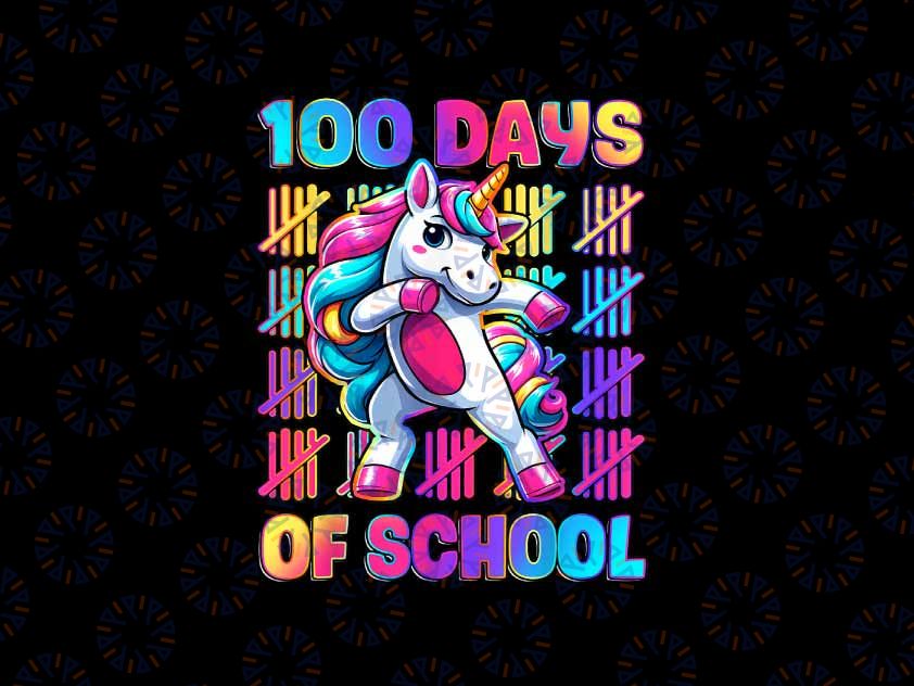 PNG ONLY 100 Days Unicorn Girls Png, Teacher 100th Day Of School Png, Digital Download