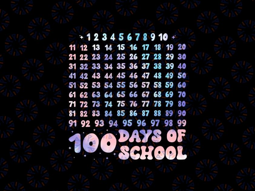 PNG ONLY 100th Day of School Teacher Png, 100 Days Math Numbers Tye Die Png, Digital Download