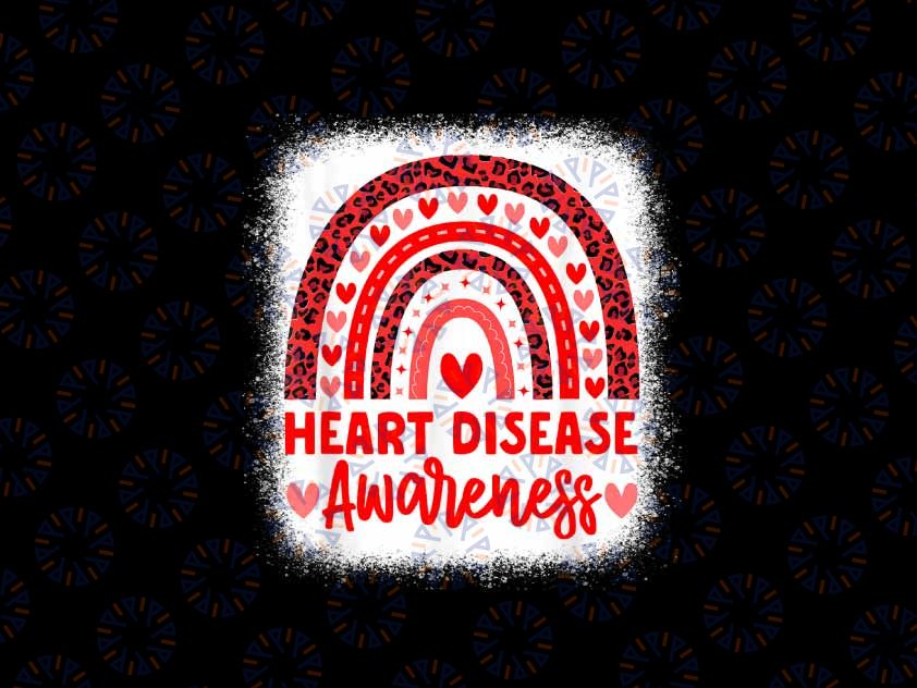 PNG ONLY Heart Disease Awareness Png, Heart Month Rainbow Heart Swareness Png, Digital Download