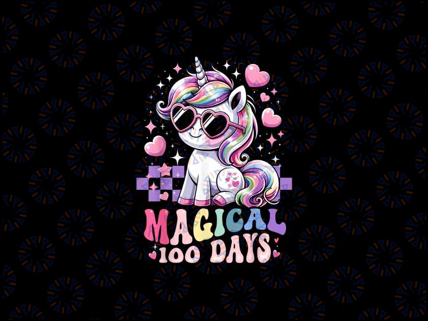 PNG ONLY 100th Day of School Girls Magical Png, 100 Days Unicorn Teacher Png, Digital Download