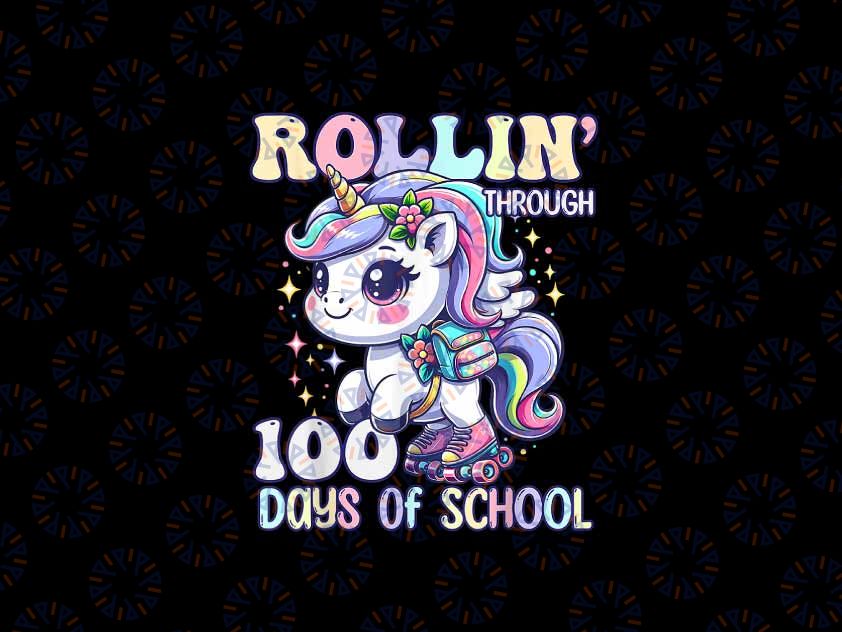 PNG ONLY 100 Days of School Girls Teacher Png, 100th Day Unicorn Png, 100 Days Of School Png, Digital Download
