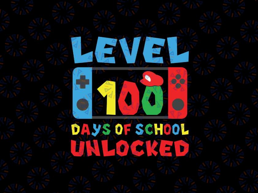 Level 100 Days Of School Unlocked Svg, Video Games Boys Gamer Of School Svg,  Digital Download