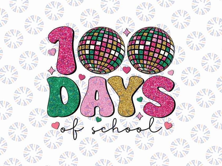 100 Days of School PNG Glitter 100 Day Png, 100 Days of School Disco Ball Png,  Digital Download