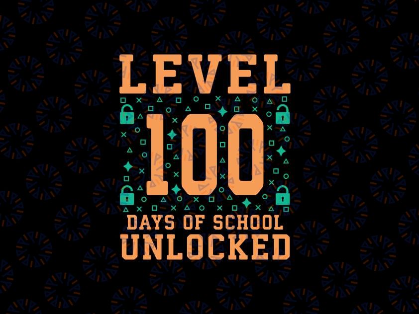 Level 100 Days Of School Unlocked Gamer Svg, Game Controller School Svg, 100 Days Of School Era Png, Digital Download