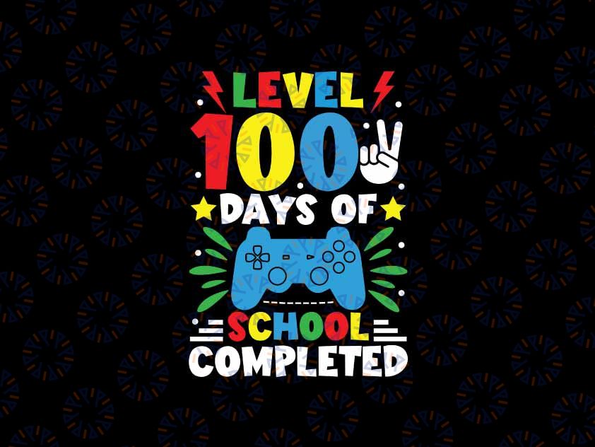 Game Controller Level 100 Days Of School Complete Boys Svg, 100th Day Video Game Svg Png,  Digital Download
