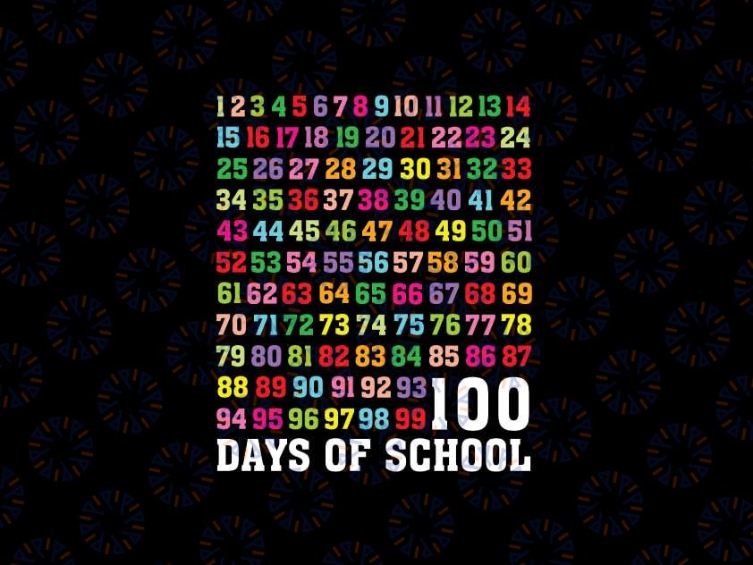 100 Days Of School Teacher Kids Svg, 100 Days Math Numbers Svg, 100 Days Of School Png, Digital Download